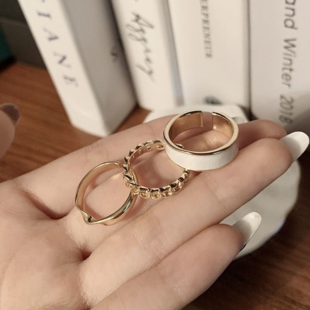 NWT Gold & Ivory Stack Rings - Picture 4 of 10